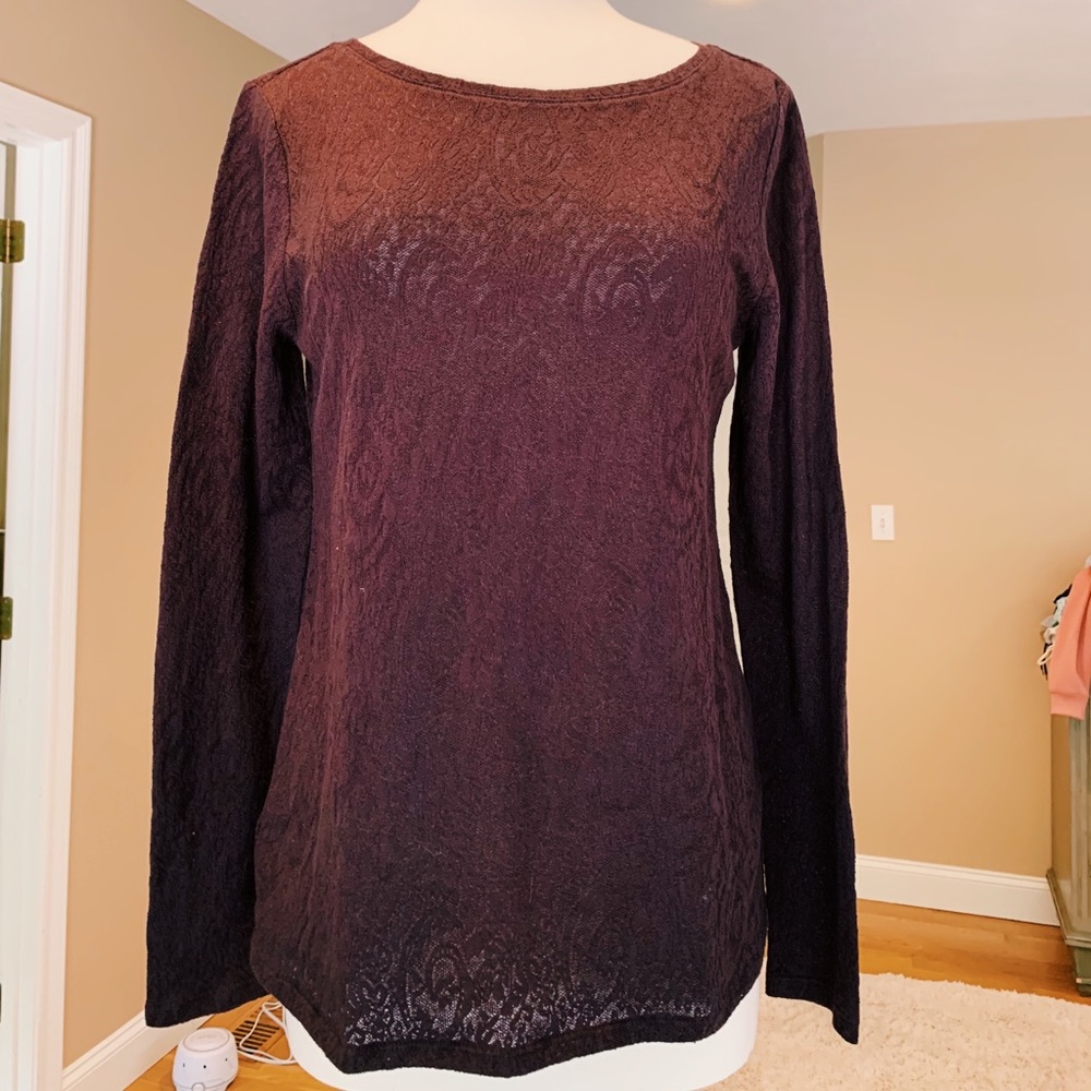 Brown Lace Long-Sleeve